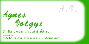 agnes volgyi business card